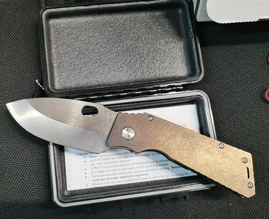 Складной нож скл. Medford Tactical Fighting Folder-1 MF/TFF-1 Tb-Bronze S35VN c клинком из стали CPM-S35VN, рукоять титан