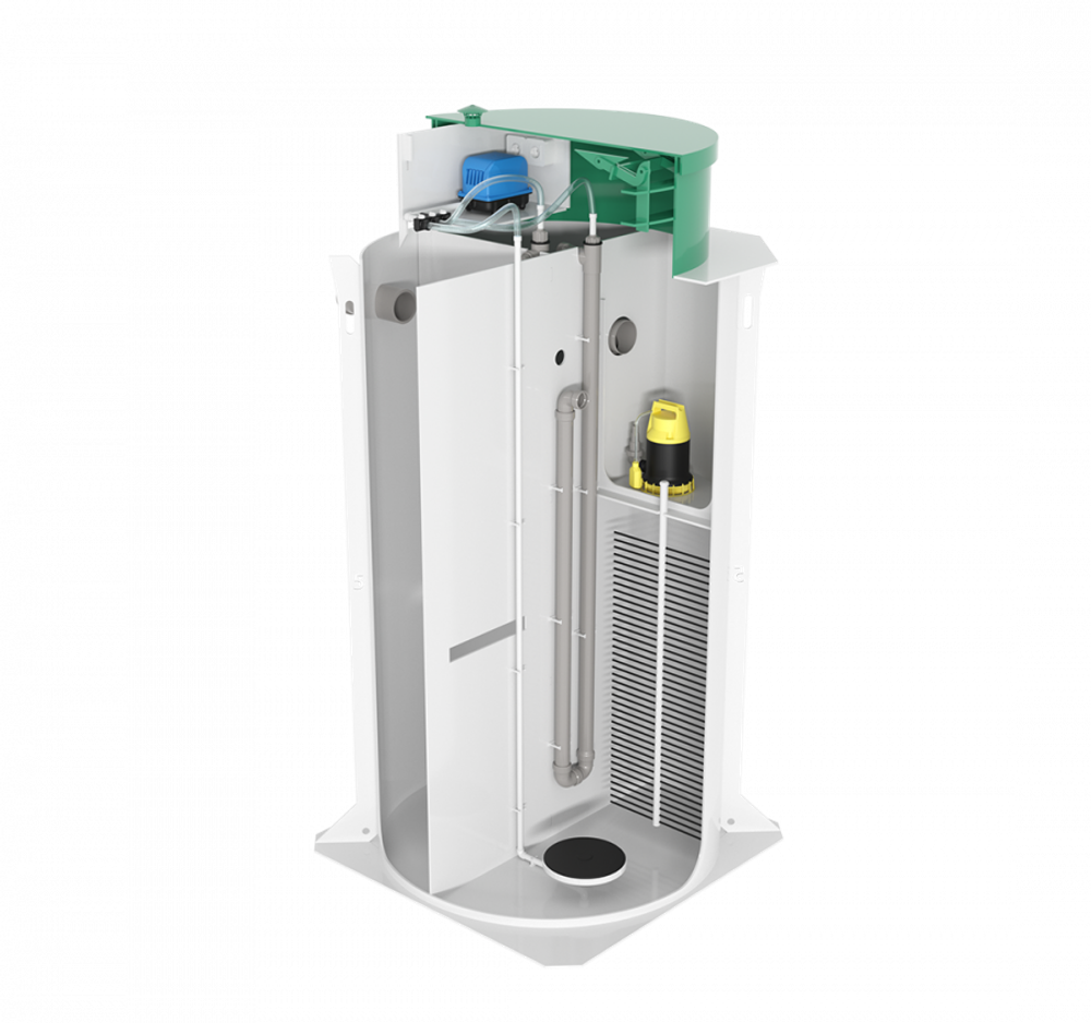 Станция глубокой биологической очистки
 Мультпласт СТ (Заубер) 5 вертикальный / 1000 л. в сутки / до 5 чел. / принудительный сброс / компрессорная аэрация (1180x1180x2410см;121кг;) - арт.552041