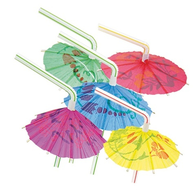 Трубочки для коктейля «Зонтик», 24 см, 12 шт