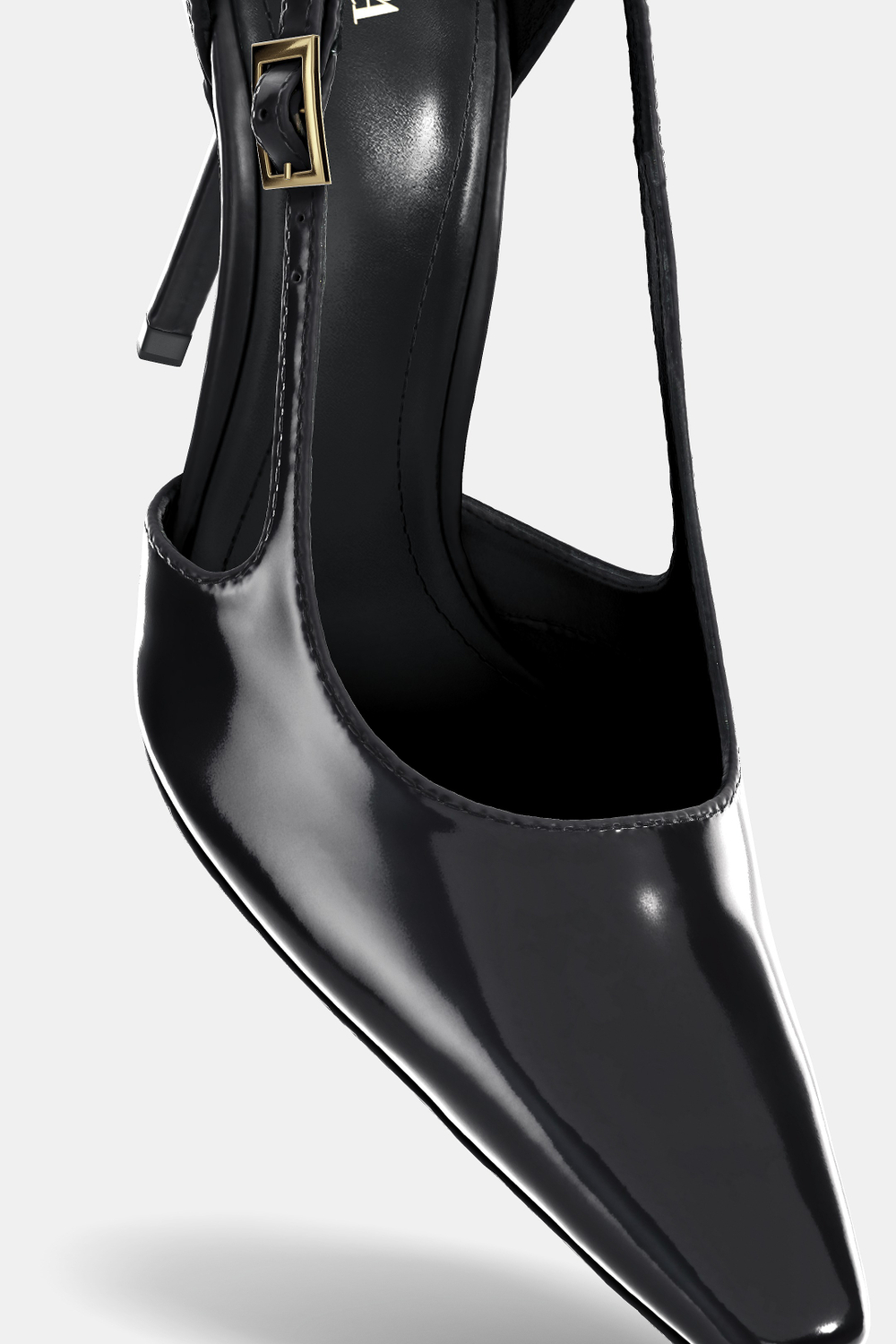 ZARA ТУФЛИ НА КАБЛУКЕ С БОКОВЫМИ ВЫРЕЗАМИ, ЧЕРНЫЙ