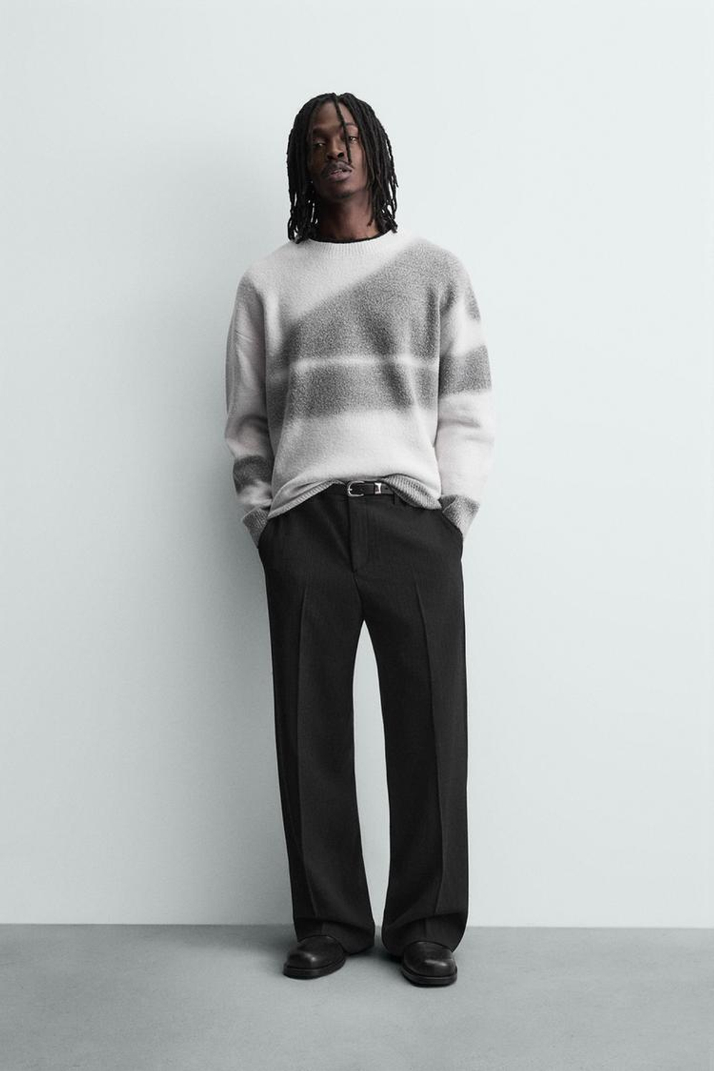 ZARA ДЖЕМПЕР С ПРИНТОМ, ЖЕЛТОВАТО-БЕЛЫЙ