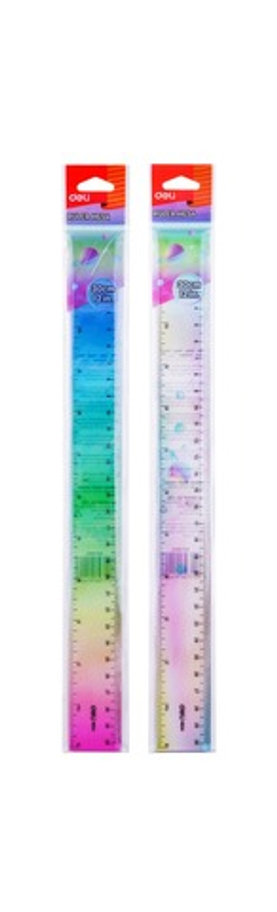 Линейка 30 см Deli пластик ассорти EH654
