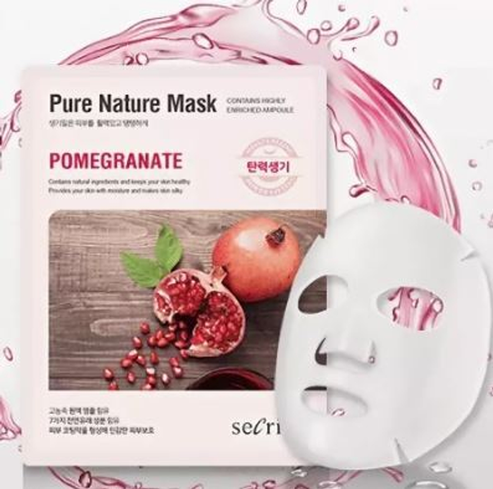 Маска для лица тканевая Secriss Pure Nature Mask Pack-Pomeganate 25мл