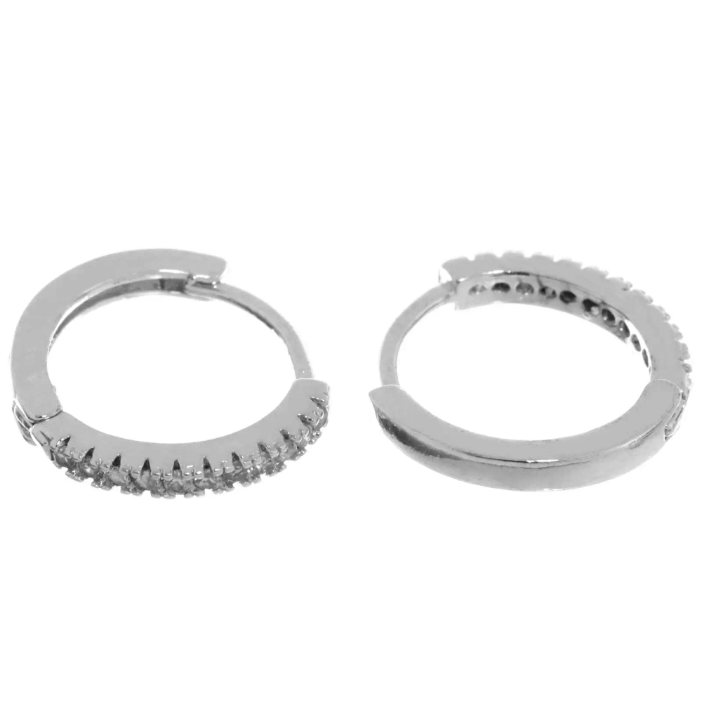 Серьги из гиппоалергенного металла со стразами «ПАЛУМНА», кольца, цвет золото и серебро, 1,2-dсм