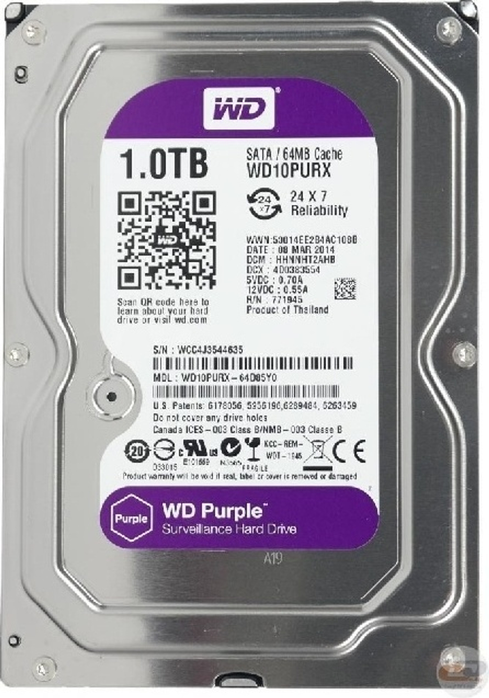 HDD Western Digital WD10PURX 1000 Гб