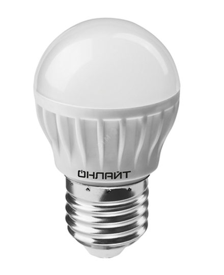 Лампа светодиодная LED матовая Онлайт, E27, G45, 10 Вт, 6500 K, дневной свет