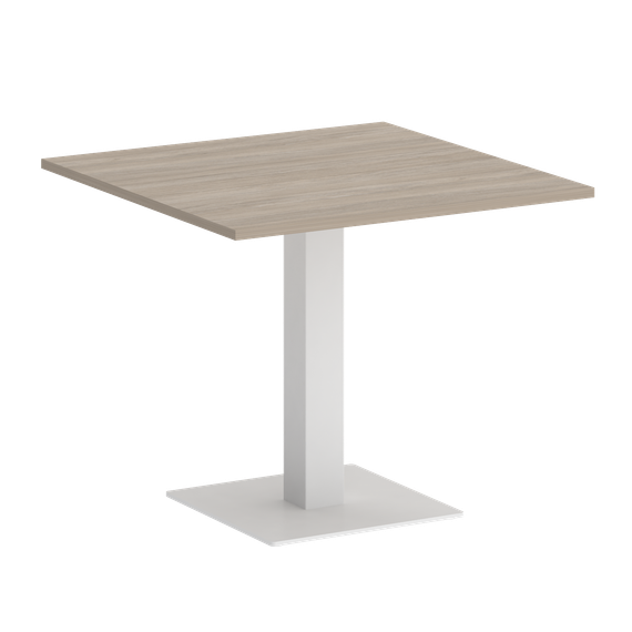 Home Office Стол квадратный VR.SP-5-90.2 Дуб Аттик/Металл Белый 900*900*753
