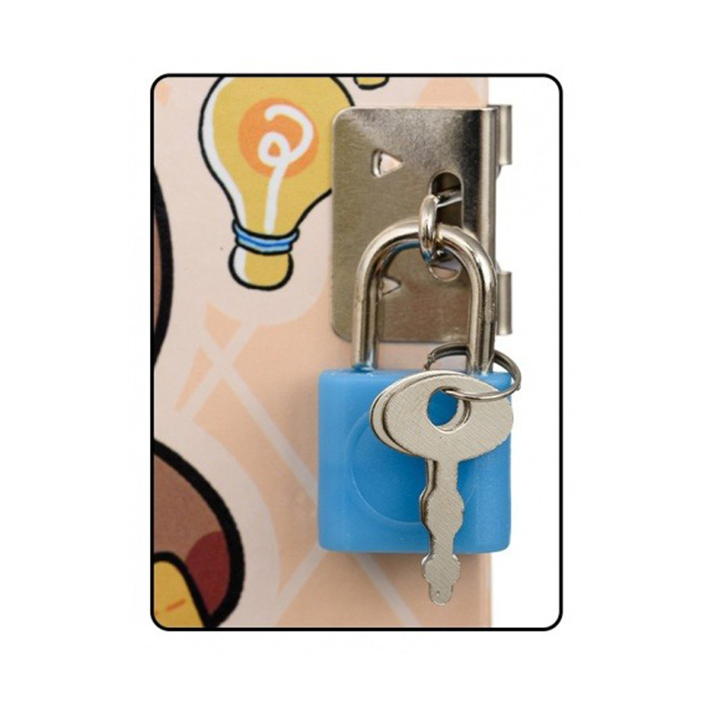 Блокнот детский Basir на замке, формат А6, серия "Капибара", яркая обложка с рисунком, 48 листов, размер 18*13 см