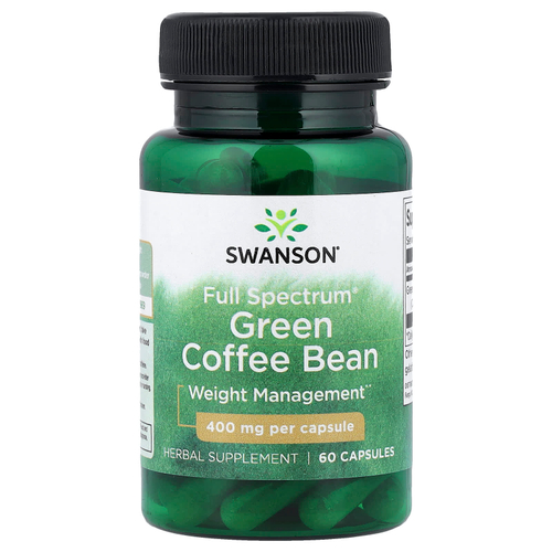 Swanson Vitamins, Full Spectrum® в зернах зеленого кофе, 400 мг, 60 капсул