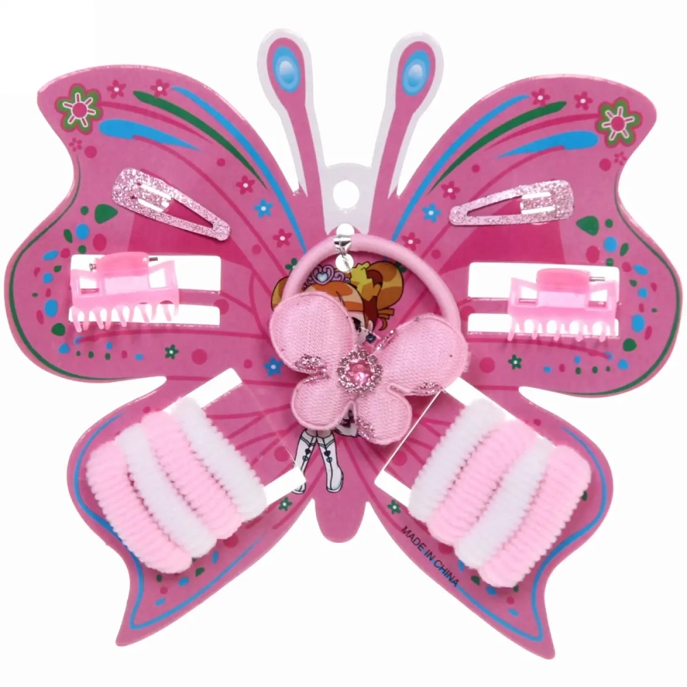 Аксессуары для волос детские «Fashion exclusive- Сердечки», 3 цвета, (2 заколки, 9 резинок, 2 краба), 12*16,5 см