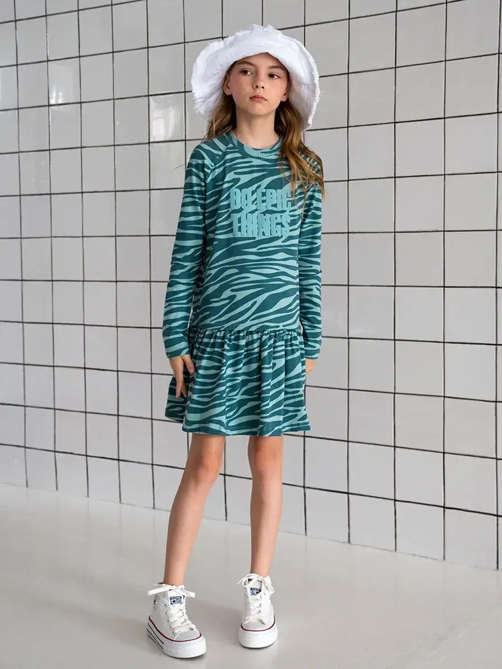 Платье для девочки с длинным рукавом