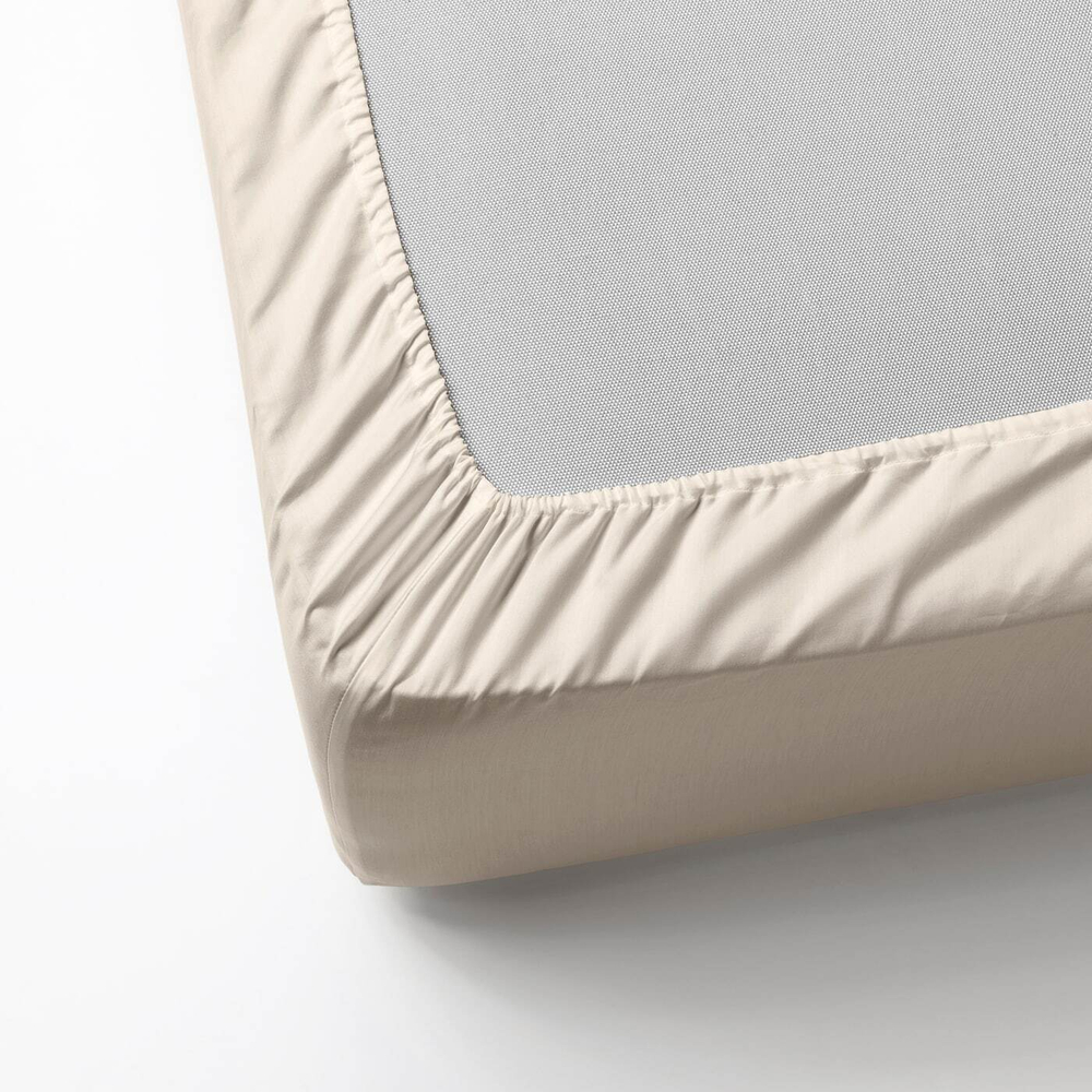IKEA DVALA  (ИКЕА ДВАЛА)  -  Простыня на резинке, бежевая, 160x200 см