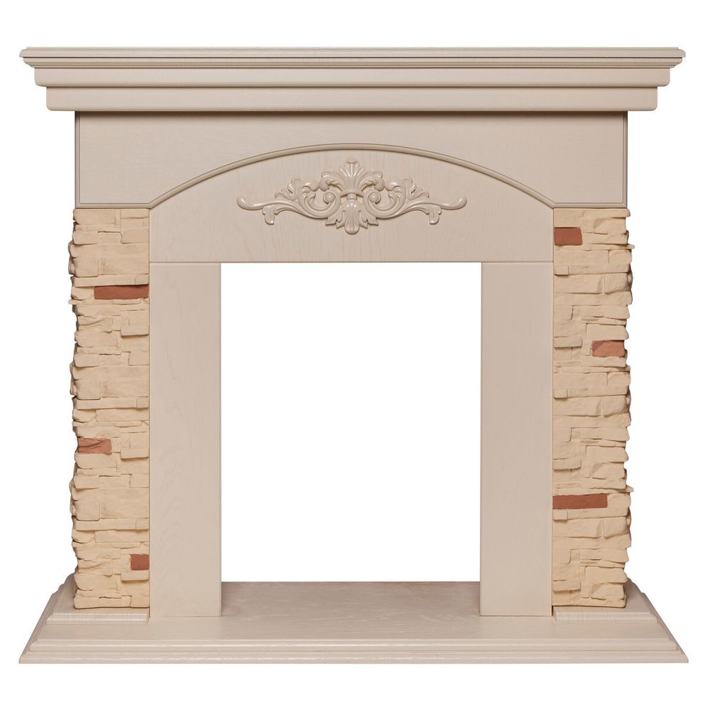 Портал каминный из МДФ RealFlame Neapolis белый дуб, под очаги (Majestic, Fobos, Eugene, 3D Olympic)
