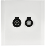 FORTE&PIANO Розетка двойная TV+SAT FP238M металл белый IEK