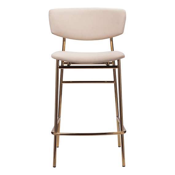 Стул полубарный Elle кремовый с золотыми ножками