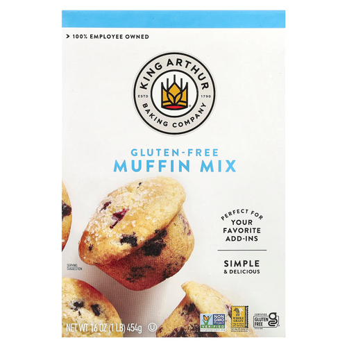 King Arthur Baking Company, Смесь для маффинов, без глютена, 454 г (16 унций)