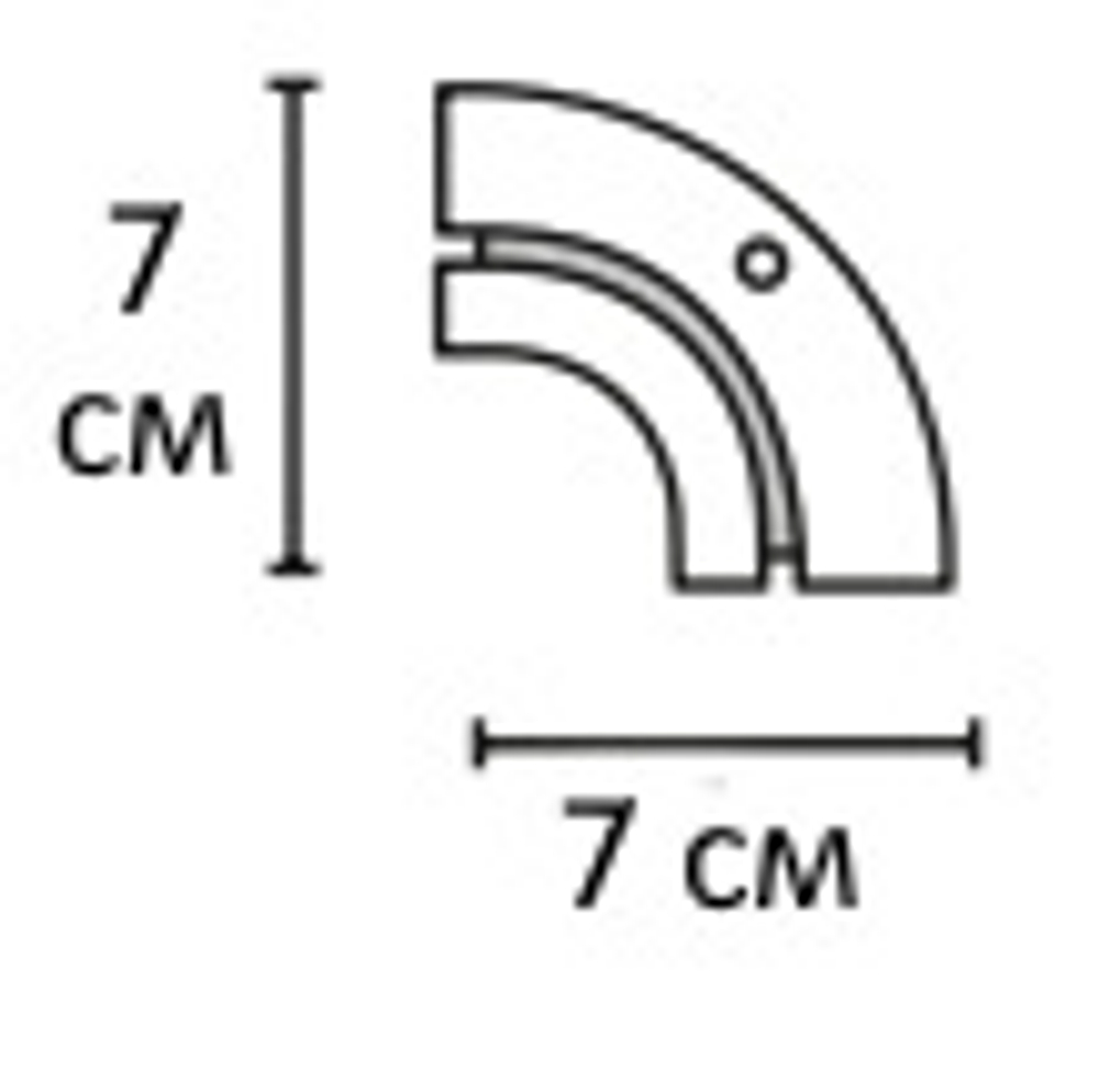 Поворотный соединитель внутренний однорядный 7х7 (для внутреннего эркера)