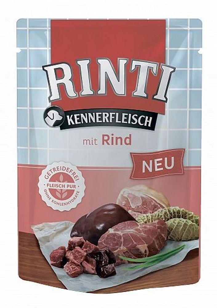 RINTI KENNERFLEISCH Rind Паучи Говядина Влажный корм для собак  - 0,4 кг