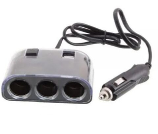 Разветвитель прикуривателя 3гнезда + 2USB+ провод,подсветка, с кнопкой Olesson NO 1505