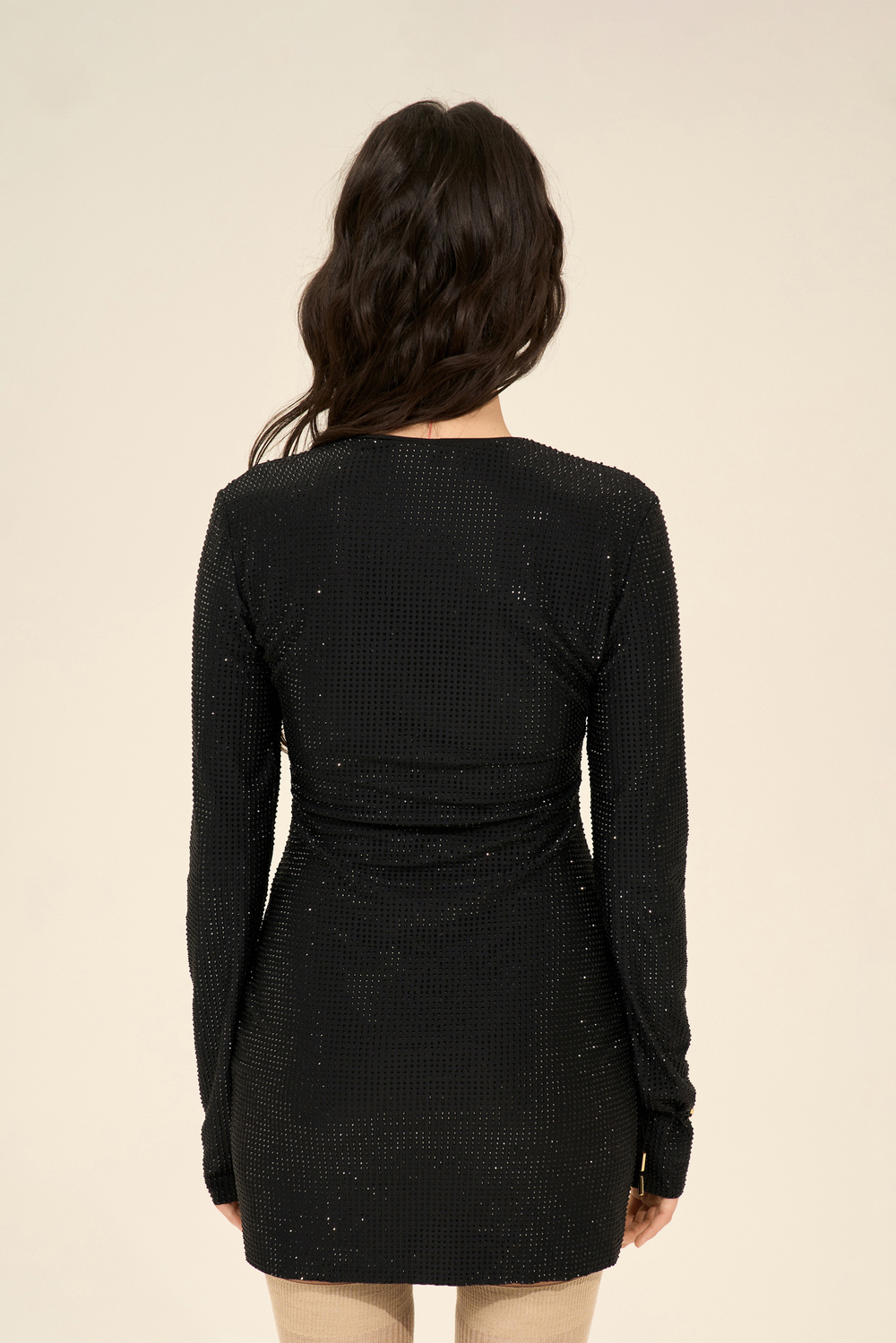 Платье мини из страз (Мини-диско), черные стразы