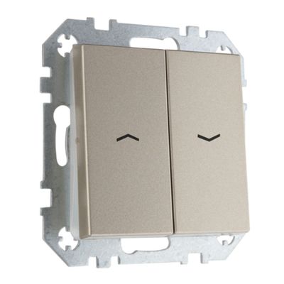 Двухклавишный выключатель для жалюзи LIREGUS EPSILON IJZ1.10-001-01.E/Ch шампань