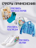 Комбо красок для аэрографа по ткани (белая+черная+красная) 3х50 мл