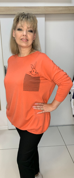 Джемпер-туника с "зайчиком" в кармашке