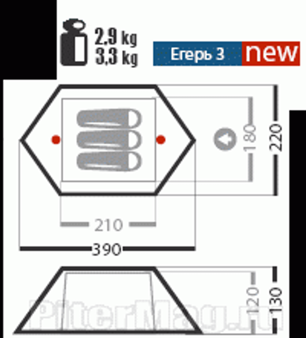 Палатка Нормал Егерь 3