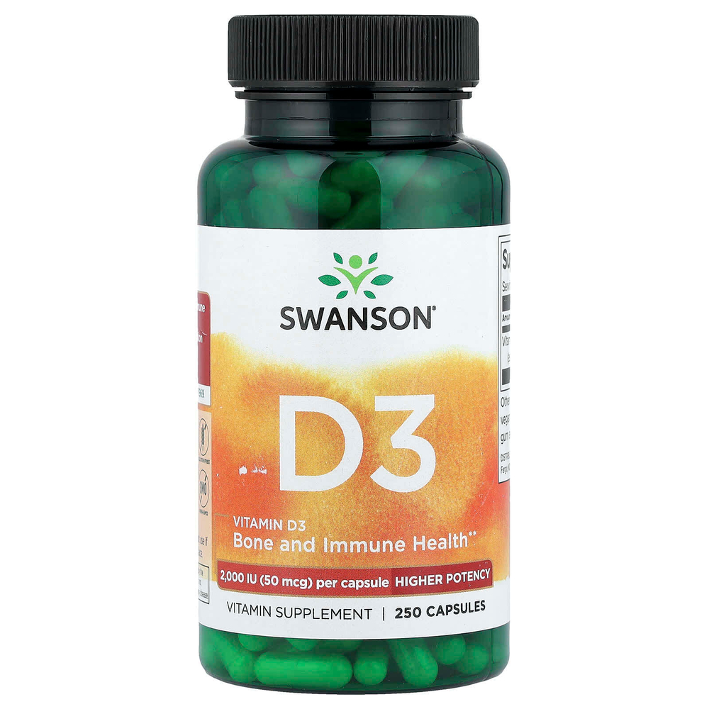 Swanson, Витамин D3, 2000 МЕ, 250 капсул