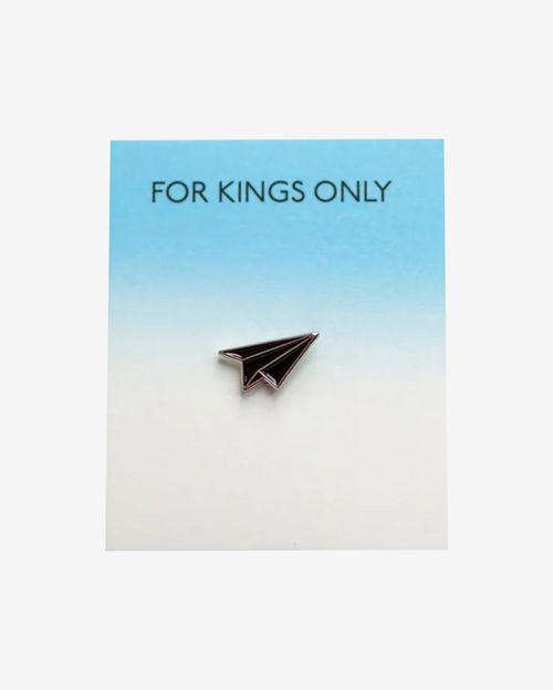Значок For Kings Only Бумажный Самолётик черный