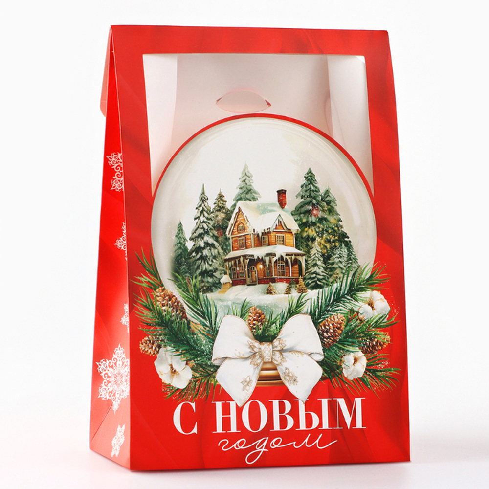 Коробка для десертов новогодняя 15*7*22см