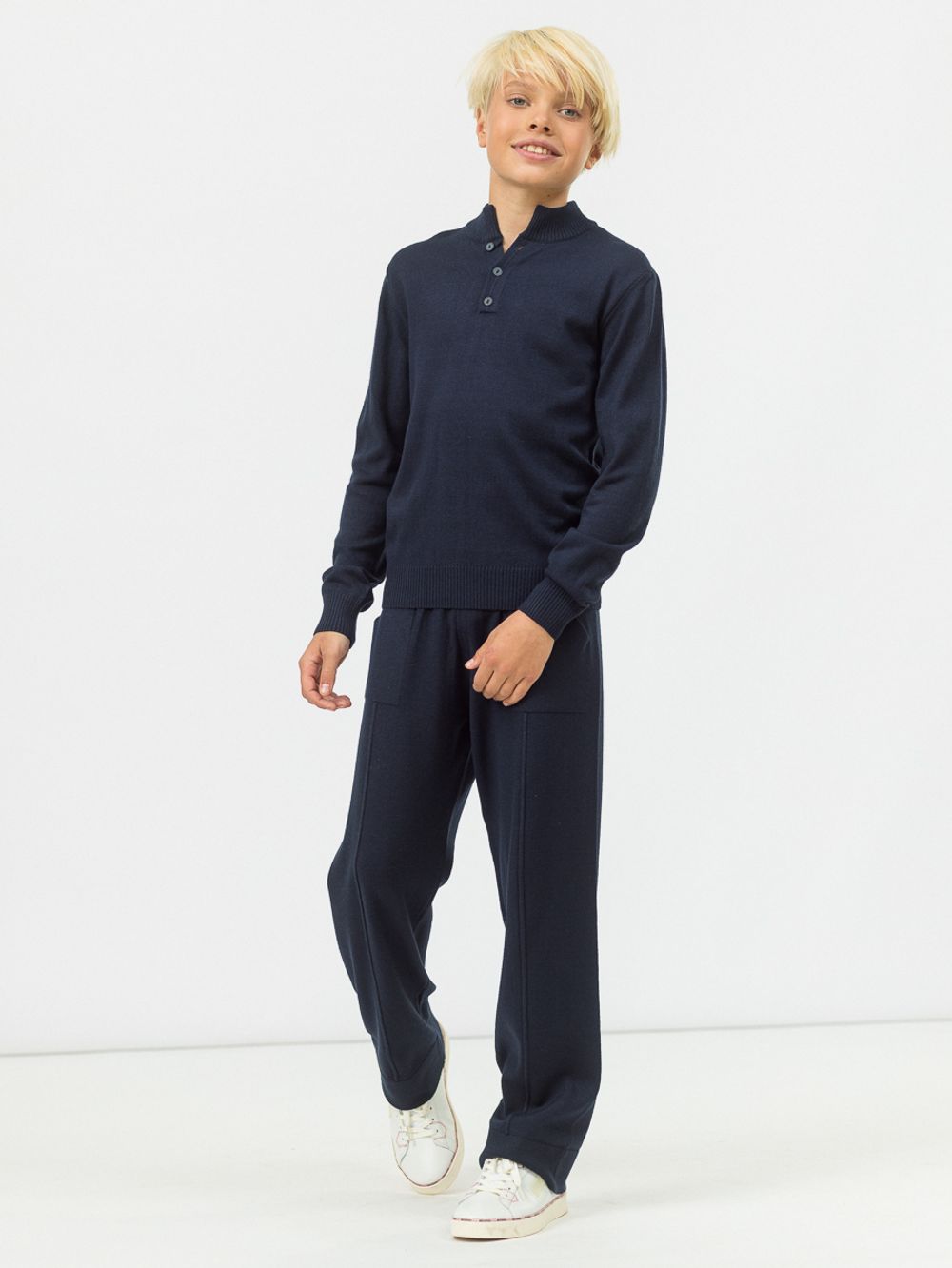 Джемпер поло для мальчика AT116 синий