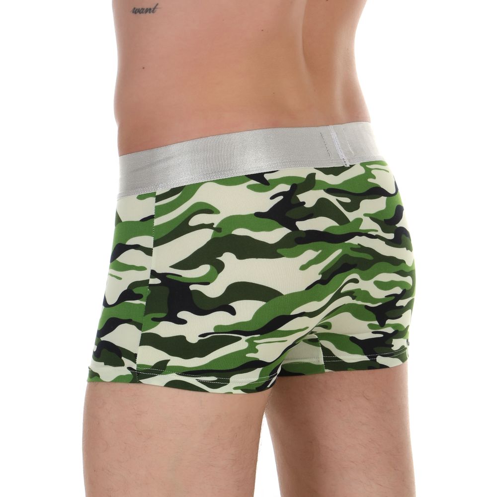 Мужские трусы боксеры зеленые с камуфляжным принтом Calvin Klein