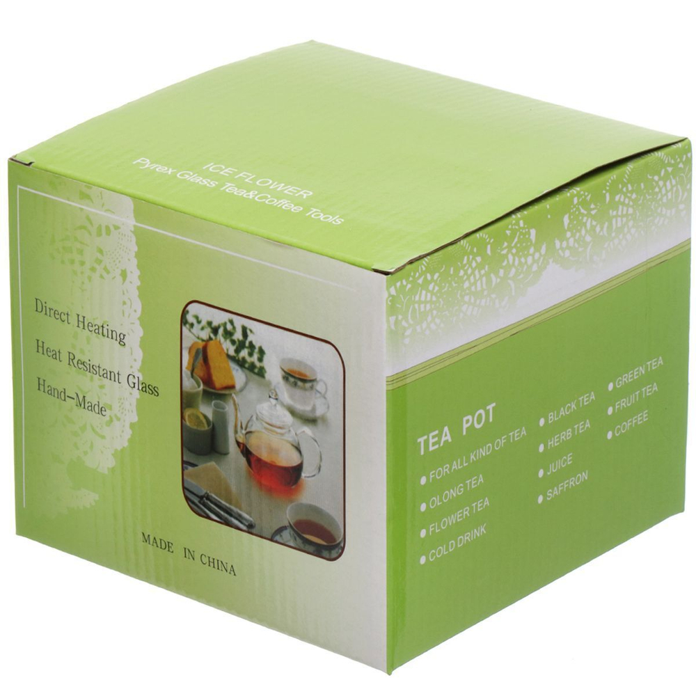 Чайник заварочный стекло, нерж сталь, 0.5 л, с ситечком