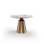 Стол круглый Lucas 100, керамика глянцевая, светлая