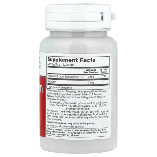 Protocol for Life Balance, Мелатонин, 3 мг, 120 пастилок