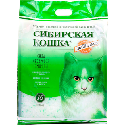 Сибирская Кошка Наполнитель силикагелевый Элита, зеленый