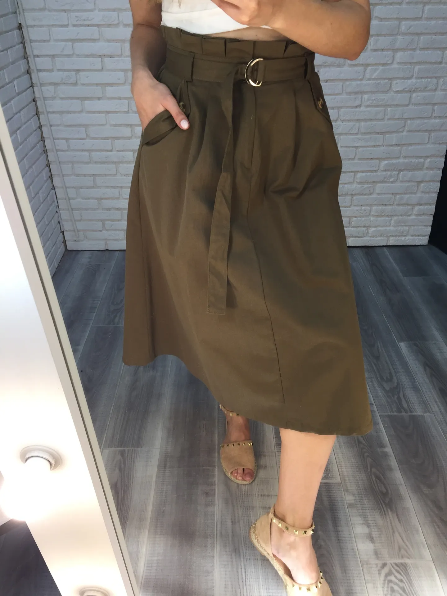 длинная юбка цвета хаки nadya