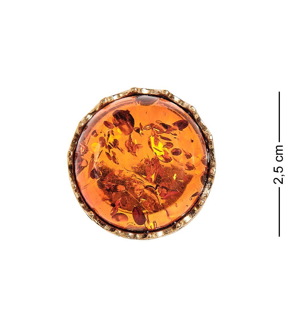 AM-2458 Кольцо «Коронация» (латунь, янтарь)
