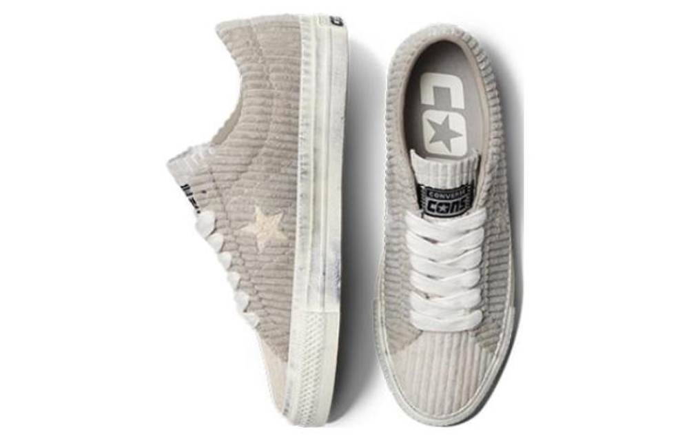 Converse One Star Pro 2.0 corduroy corduroy retro non-slip wear-resistant low-top sneakers for men and women the same gray