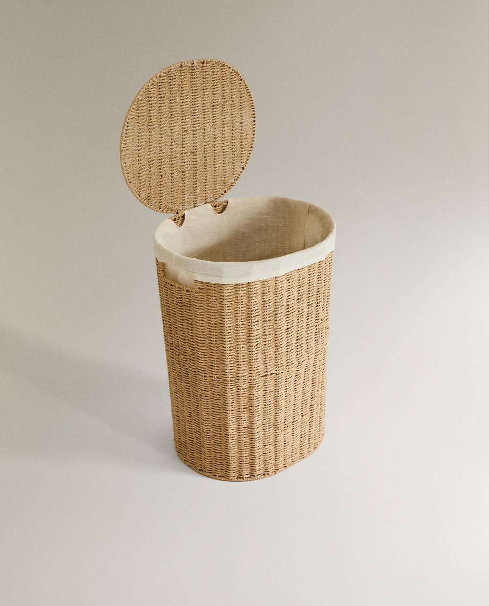 Zara Home Корзина из плетёной бумаги, цвет бежевый, 55.5 см
