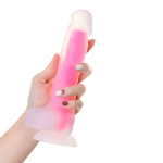 Прозрачно-розовый светящийся в темноте фаллоимитатор 22см ToyFa Beyond Clark Glow 872003