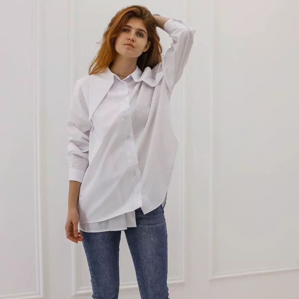 Рубашка хлопок белая. Trendy, Италия