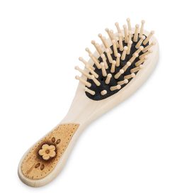 Народные промыслы BST-328/1 Массажная расческа деревянная «Бабочка» (береста)