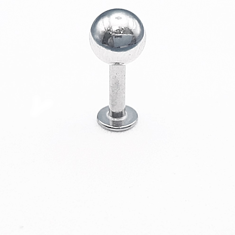 Лабрет для пирсинга 6 мм с шариком 5 мм, толщиной 1,6 мм. Медицинская сталь