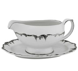 Lenardi 666-407 Соусник 20см ARGENTO с блюдцем в под.уп.(х8)Фарфор