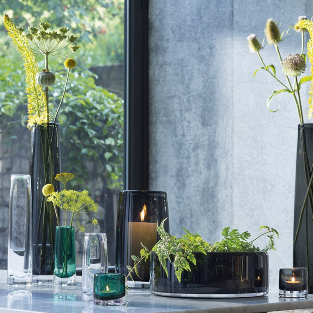 Ваза Stems 16 см серая