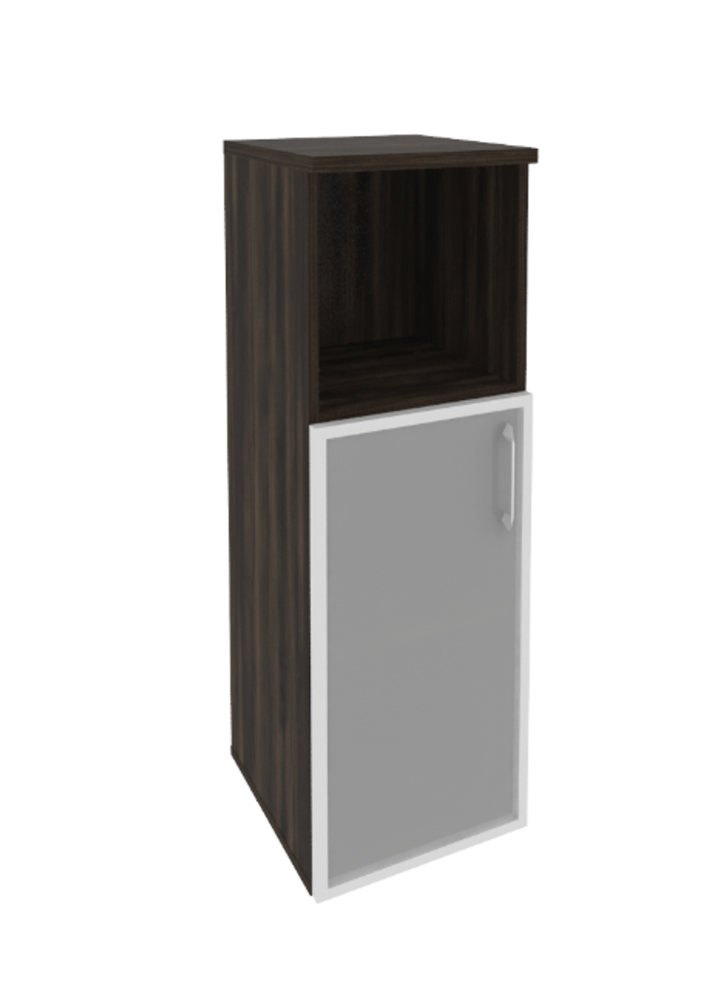 Шкаф средний узкий с нишей и стеклом в раме Onix