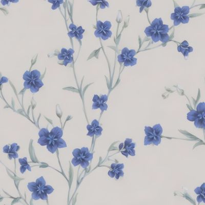 Синие акварельные цветочки