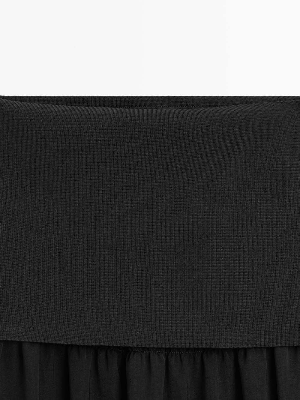 Massimo Dutti Струящаяся юбка миди с контрастными деталями, черный